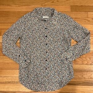 Equipment Femme Silk Pastel Floral Long Sleeve Button Down Size Small
